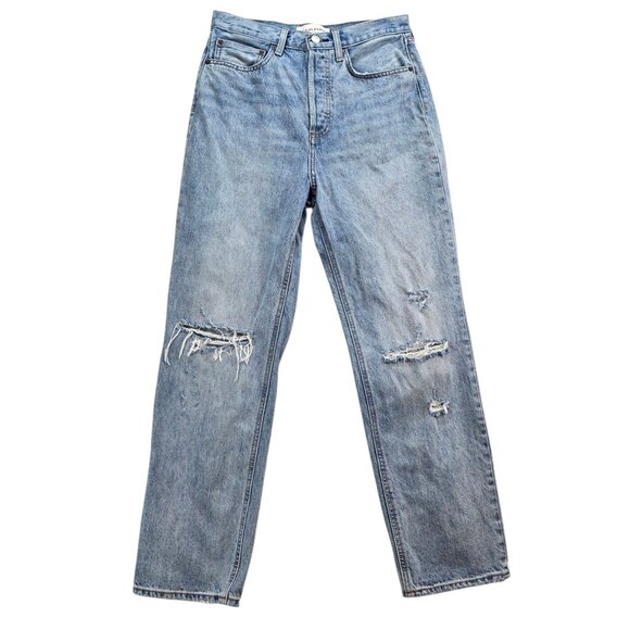 Denim Forum Women's Joni High Rise Loose Jeans Button Fly 100% Organic Cotton 27 - Picture 1 of 12